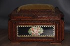 Antique Large Tramp Art Box Sewing Box Jewelry Box     Folk Art    Late 19th