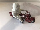 Michelin Man Bibendum On Red Motorcycle Cast Iron 