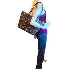 Michael Kors Jet Set Medium Carryall Airplane Print Tote Bag Brown Logo Nwt