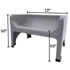 Fluff Trough Elevated Dog And Cat Feeder  Gray  X-large