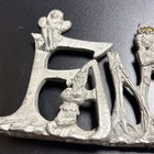 Pewter    fantasy    Word Figurine W  Colorful Crystal Accents