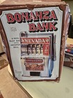 Vtg Metal Tabletop Slot Machine Bank  