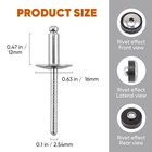 100pcs All Stainless Steel Large Flange Blind Rivets  3 16   1 2  Open End