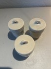 Vintage Egg Coddler Set Of 3 Ceramic Cream Colored Twist Top Lid Made In England