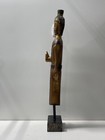 Standing Buddha Statue  35 Inch Tall Dark Gilt Wood - Carved Buddha Sculpture
