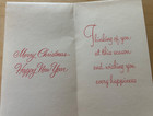 Vintage Unused Mid-century Christmas Greeting Card Two Candles 2 3 4   x 5      