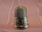 Thimble Vintage 10k Gold Filled Ornate Leaf Berry Band Sz9 Monogram Mgp Sewing