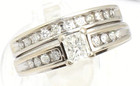 Solid 14k   10k Gold  85ctw Diamond Engagement Wedding Ring Band Set Size 8