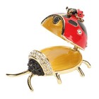 Vintage Figurine Trinket Box Crystals Jeweled Small Cute Animal Jewelry Box