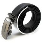 Men s Automatic Click Lock Buckle Waist Strap Dress Comfort Black Belt Casual