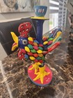 Ortega Signed Rooster Candle Holders Pair 11       Mexican Folk Art Hand Painted