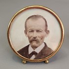 Antique Picture Frame Lot Of 2 Easel Back Round 3  Early 1900s Gold Tone