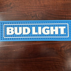 Bud Light Beer Bar Mat Runner 23x 3 5  Anheuser Busch Rubber Drip Mat  lt Blue 