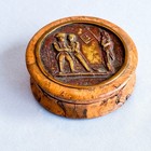 Antique Burl Wood Snuff Box France Emperor Napoleon Fontainebleau Farewell War