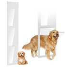 Naizea Adjustable Sliding Glass Pet Door Lockable Dog Cat Flap Aluminum