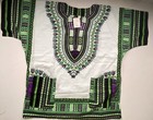 Traditional African Print Dashiki Top Free Size White And Green