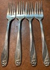 Four  4  Daffodil 1950 Salad Forks 1847 Rogers Bros