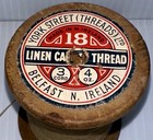 Vintage York Street Threads Ltd   Wooden Linen Thread Spool   Ireland