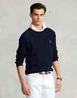 Polo Ralph Lauren Men s Mesh-knit Cotton Crew Neck Sweater  Navy Heather  Sz S