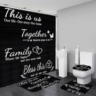  Family Shower Curtain Set Home Bathroom Set With Shower Curtain And Rugs Black