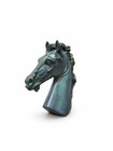 Vintage Faux Bronze Horse Head Bust Statue Polystone Resin Equestrian Decor 17cm