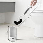 Toilet Brush And Holder Set  Curved Toilet Brush With Stainless Steel Handle  Un