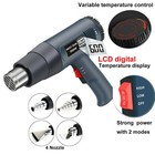 New Heat Gun Electric Hot Air Gun Dual Temperature Lcd Display 4 Nozzles Tool Us