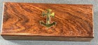 Nautical Style Wood Trinket Box - Brass Anchor Inlayed Detail