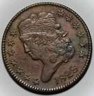 1828 Classic Head Half Cent - 13 Stars  C-1  Us 1 2c Copper Coin