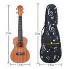 Ukulele Soprano Bag Case 21  Waterproof Oxford Musical Note Case Single Shoul   