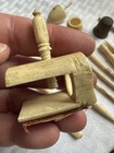 Vintage Antique German Celluloid Sewing Tool Lot Tatting Shuttle Needle Purse
