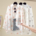 Women s Mickey Mouse Print Long Sleeve Tops Loose Fit White Blouse Casual Shirt