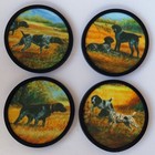 German Shorthair Pointer Coaster Set  4 Washable Coasters In Silicone Base