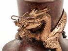 Vintage Japanese Early To Mid 20th C  Gilt Bronze Dragon Vase--signed