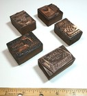 Vintage Metal And Wood Letterpress Printing Blocks Printers Blocks X5 Lot 4