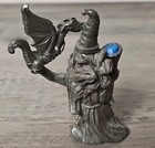 Spoontiques Pewter Warlock Wizard Sorcerer Mage Dragon Familiar Art Figurine Rpg