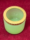 Vintage Murano Vincenzo Nason Green Opaline Glass Bowl Cigarette Container