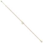 Real Solid 14k Yellow Gold Double Strand Heart Anklet  9 Inch   1 Inch Ext