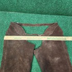 36x28 Riding Chaps Brown Suede Leather Zip Equestrian Horseback Leg Protection