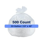 33 Gallon Clear Trash Can Liners  33   X 40    500 Count  High Density Garbag   