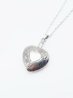 925 Sterling Silver Cremation Jewelry Memorial Heart  Ashes Keepsake Urn   