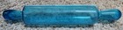 Rare Antique 1800 s Turquoise Blue Blown Glass Hollow Rolling Pin 15-1 2  Long