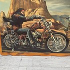 Vtg 18 5 x15 5  David Mann Easyrider Ghost Rider Harley Wall Clock Rare No Clock