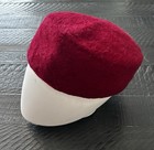 Vintage Red Burgundy Pillbox Wool Women s Hat One Size