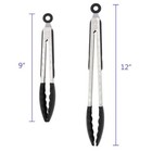 2 Pack Black Kitchen Tongs  Premium Silicone Bpa Free  9     12   
