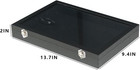 Black Velvet Jewelry Organizer Tray Box With Glass Lid Lock 13 7 X 9 4 Inch