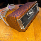 Vintage Mint Copal Flip Clock Wood Grain Model 227 Made In Japan Antique Works 