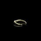 Women V-shape Adjustable Toe Ring Simulated Diamond Silver 14k Yellow Gold Over