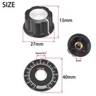 Insert Dia Shaft Cap Potentiometer Control Knobs W dial Face Plate Rotary Caps