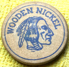 1965  Atwood  Indiana  Centennial  Token coin  Wooden Nickel
